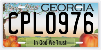 GA license plate CPL0976