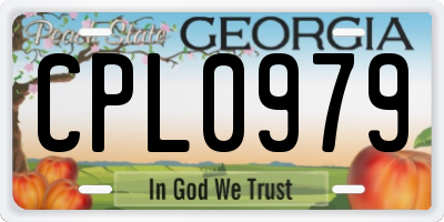 GA license plate CPL0979