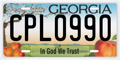 GA license plate CPL0990