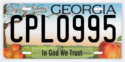 GA license plate CPL0995
