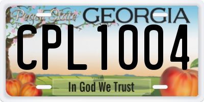 GA license plate CPL1004