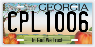 GA license plate CPL1006