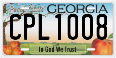 GA license plate CPL1008