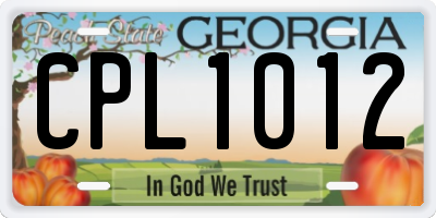 GA license plate CPL1012