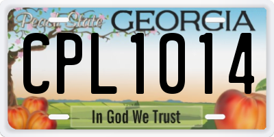 GA license plate CPL1014