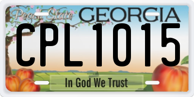 GA license plate CPL1015