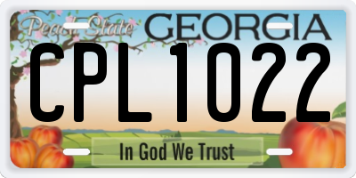 GA license plate CPL1022