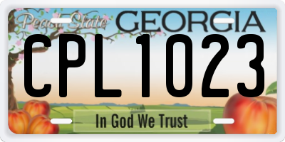 GA license plate CPL1023