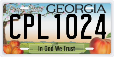 GA license plate CPL1024