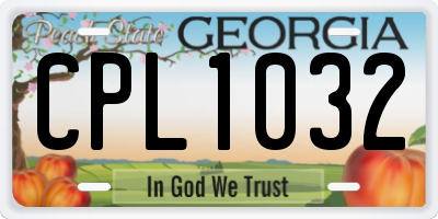 GA license plate CPL1032