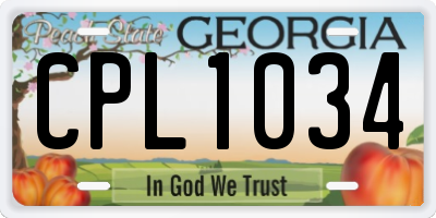 GA license plate CPL1034
