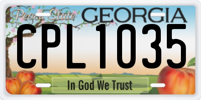 GA license plate CPL1035