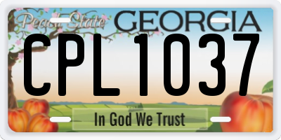 GA license plate CPL1037