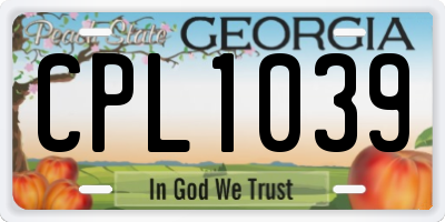 GA license plate CPL1039