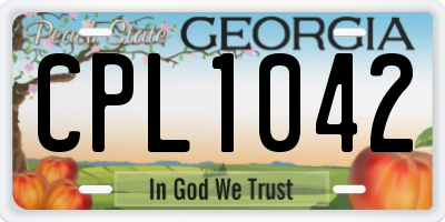 GA license plate CPL1042