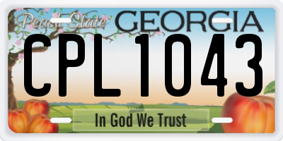 GA license plate CPL1043