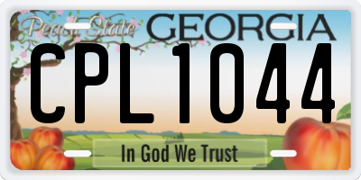 GA license plate CPL1044