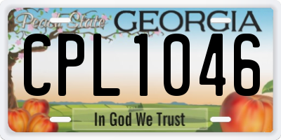 GA license plate CPL1046