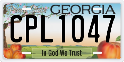 GA license plate CPL1047