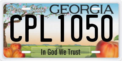 GA license plate CPL1050