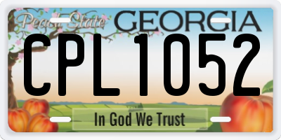 GA license plate CPL1052