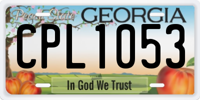 GA license plate CPL1053
