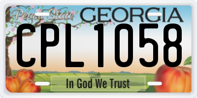 GA license plate CPL1058