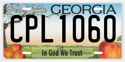 GA license plate CPL1060