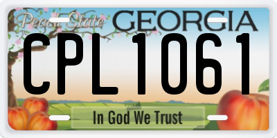 GA license plate CPL1061