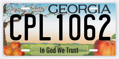 GA license plate CPL1062
