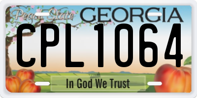GA license plate CPL1064