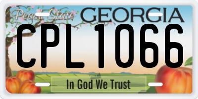 GA license plate CPL1066