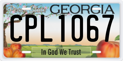 GA license plate CPL1067
