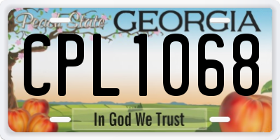 GA license plate CPL1068