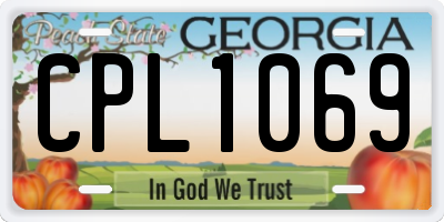 GA license plate CPL1069