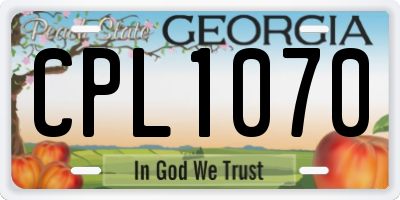 GA license plate CPL1070