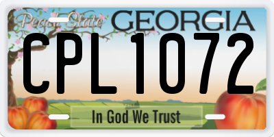 GA license plate CPL1072