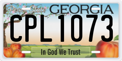 GA license plate CPL1073