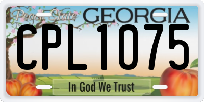 GA license plate CPL1075