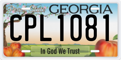 GA license plate CPL1081