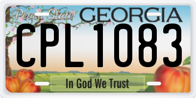 GA license plate CPL1083