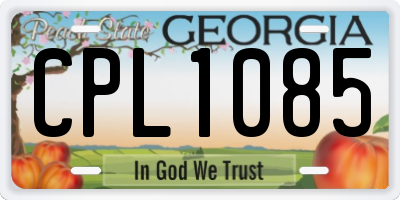GA license plate CPL1085