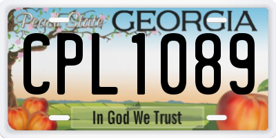 GA license plate CPL1089