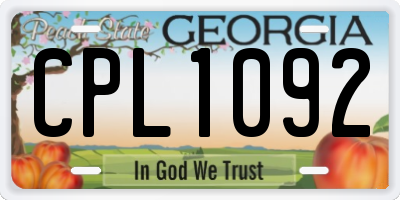 GA license plate CPL1092