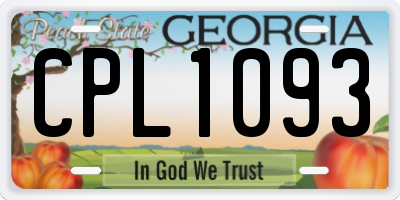 GA license plate CPL1093