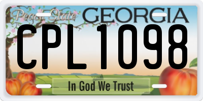 GA license plate CPL1098