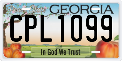 GA license plate CPL1099