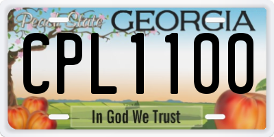 GA license plate CPL1100