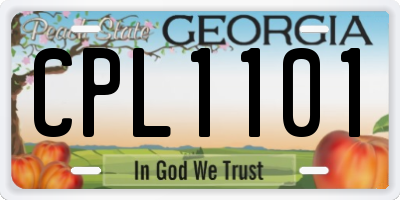 GA license plate CPL1101