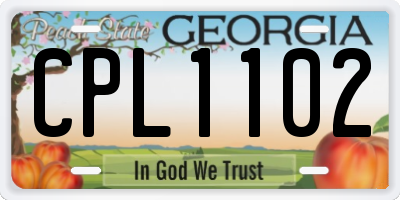 GA license plate CPL1102